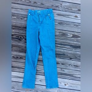 Vintage roughrider teal high rise straight jeans